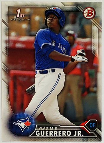 Guerrero, Jr, Vladimir, Vlad, Vladdy, Rookie, 1st Bowman, First, 2016, Bowman, Prospects, BP-55, BP55, 55, RC, Topps, HOF, Home Run Derby, All-Star, All-Star Game MVP, ASG, Silver Slugger, Toronto, Blue Jays, Home Runs, Slugger, RC, Baseball, MLB, Baseball Cards