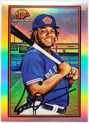 Guerrero, Jr, Vladimir, Vlad, Vladdy, Rookie, 1989, Retro, 30th Anniversary, Insert, 2019, Bowman, Chrome, B30-SO, RC, Topps, Home Run Derby, All-Star, All-Star Game MVP, ASG, Silver Slugger, Toronto, Blue Jays, Collectible, Home Runs, Slugger, RC, Baseball, MLB, Baseball Cards