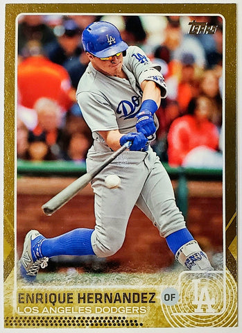 Hernandez, Enrique, Rookie, Kiké, Gold, Short Print, SP, Serial, Numbered, 2015, Topps, Update, US117, Los Angeles, Dodgers, Boston, Red Sox, World Series, Memorabilia, Collectibles, Home Runs, Slugger, RC, Collectible, Baseball, MLB, Baseball Cards