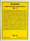 Jackson, Bo, Rookie, 1986, Donruss, Highlights, 43, RC, All-Star, All-Star Game MVP, ASG, Phenom, 2-Sports, Dual Sport, Athlete, Football, Los Angeles, Raiders, NFL, Bo Knows, Home Runs, Slugger, RC, Kansas City, Royals, Baseball, MLB, Baseball Cards