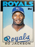 Jackson, Bo, Rookie, 1986, Topps, Traded, 50T, XRC, RC, All-Star, All-Star Game MVP, ASG, Phenom, 2-Sports, Dual Sport, Athlete, Football, Los Angeles, Raiders, NFL, Bo Knows, Kansas City, Royals, Collectibles, Home Runs, Slugger, RC, Baseball, MLB, Baseball Cards