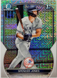 Jones, Spencer, Rookie, 1st Bowman, First, Mojo, Refractor, Mega, Mega Box, Variation, 2023, Bowman, Chrome, Prospects, BCP139, BCP-139, Topps, RC, Prospect, Draft, New York, Yankees, Bronx, Bombers, Memorabilia, Collectibles, Home Runs, Slugger, RC, Baseball, MLB, Baseball Cards