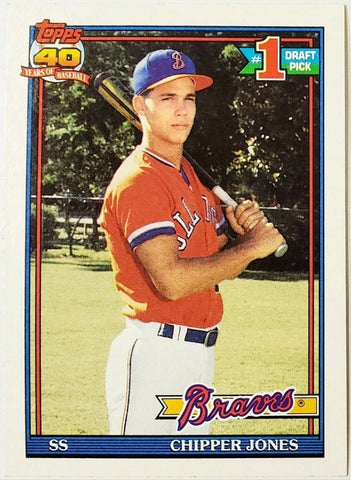 Jones, Rookie, Chipper, 1991, Topps, 333, Phenom, HOF, MVP, All-Star, Silver Slugger, Batting Title, World Series, Atlanta, Braves, Memorabilia, Collectibles, Home Runs, Slugger, RC, Collectible, Baseball, MLB, Baseball Cards