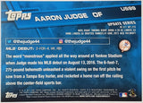 Judge, Aaron, Rookie, Debut, 2017, Topps, Update, US99, RC, Topps, MVP, ROY, Rookie Of The Year, All-Star, Silver Slugger, Home Run Derby Champ, All Rise, New York, Yankees, Bronx Bombers, Memorabilia, Collectibles, Home Runs, Slugger, RC, Baseball, MLB, Baseball Cards