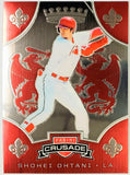 Ohtani, Shohei, 2nd Year, Chrome, Foil, 2019, Panini, Crusade, 12, Rookie Of The Year, ROY, MVP, Pitcher, Japan, Japanese, Los Angeles, Angels, Anaheim, Dodgers, World Series, WBC, Memorabilia, Collectible, Strikeouts, Home Runs, Slugger, RC, Baseball, MLB, Baseball Cards