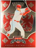 Ohtani, Shohei, 2nd Year, Chrome, Foil, 2019, Panini, Crusade, 12, Rookie Of The Year, ROY, MVP, Pitcher, Japan, Japanese, Los Angeles, Angels, Anaheim, Dodgers, World Series, WBC, Memorabilia, Collectible, Strikeouts, Home Runs, Slugger, RC, Baseball, MLB, Baseball Cards