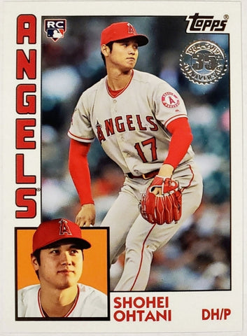 Ohtani, Shohei, Rookie, RC, Symbol, Error, 1984, Retro, 35th, Anniversary, Insert, 2019, Topps, Update, 84-25, Rookie Of The Year, ROY, MVP, Pitcher, Japan, Japanese, Los Angeles, Angels, Anaheim, Dodgers, World Series, WBC, Strikeouts, Collectible, Home Runs, Slugger, RC, Baseball, MLB, Baseball Cards