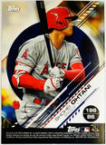 Ohtani, Shohei, Sticker Card, Sticker, Card, Reverse, Cy Young Trophies, 2019, Topps, MLB, Sticker, 196, 86, Rookie Of The Year, ROY, MVP, Pitcher, 2-Way, Japan, Japanese, Los Angeles, Angels, Anaheim,  Dodgers, World Series, WBC, Strikeouts, Home Runs, Slugger, RC, Baseball, MLB, Baseball Cards