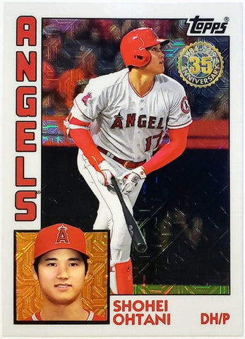 Ohtani, Shohei, Silver Pack, Mojo, Refractor, Mega, Box, 1984, Retro, 35th Anniversary, Insert, 2019, Topps, Chrome, T84-17, Rookie Of The Year, ROY, MVP, Pitcher, Japan, Japanese, Los Angeles, Angels, Anaheim, Dodgers, World Series, WBC, Memorabilia, Collectible, Strikeouts, Home Runs, Slugger, RC, Baseball, MLB, Baseball Cards