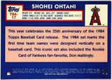 Ohtani, Shohei, Mojo, Refractor, 1984, Retro, Mega, Box, Silver, Pack, 35th, Anniversary, Insert, 2019, Topps, Chrome, T84-17, ROY, MVP, Pitcher, 2-Way, Japan, Japanese, Los Angeles, Angels, Anaheim, Strikeouts, Home Runs, Slugger, RC, Baseball, MLB, Baseball Cards