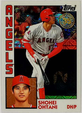 Ohtani, Shohei, Mojo, Refractor, Mega, Box, Silver, Pack, 1984, Retro, 35th, Anniversary, Insert, 2019, Topps, Chrome, T84-17, Rookie Of The Year, ROY, MVP, Pitcher, 2-Way, Japan, Japanese, Los Angeles, Angels, Anaheim, WBC, Strikeouts, Home Runs, Slugger, RC, Baseball, MLB, Baseball Cards