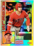 Ohtani, Shohei, Refractor, 1984, Retro, 35th Anniversary, Insert, 2019, Topps, Chrome, 84TC-25, 84TC25, Rookie Of The Year, ROY, MVP, Pitcher, Japan, Japanese, Los Angeles, Angels, Anaheim, Dodgers, World Series, WBC, Memorabilia, Collectible, Strikeouts, Home Runs, Slugger, RC, Baseball, MLB, Baseball Cards