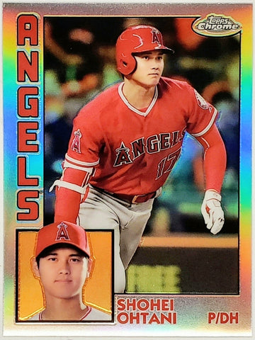 Ohtani, Shohei, Refractor, 1984, Retro, 35th Anniversary, Insert, 2019, Topps, Chrome, 84TC-25, 84TC25, Rookie Of The Year, ROY, MVP, Pitcher, Japan, Japanese, Los Angeles, Angels, Anaheim, Dodgers, World Series, WBC, Collectibles, Strikeouts, Home Runs, Slugger, RC, Baseball, MLB, Baseball Cards