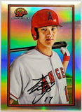 Ohtani, Shohei, 1989, Retro, 30th Anniversary, Insert, 2019, Bowman, Chrome, B30-SO, Topps, Rookie Of The Year, ROY, MVP, Pitcher, Japan, Japanese, Los Angeles, Angels, Anaheim, Dodgers, World Series, WBC, Strikeouts, Memorabilia, Collectible, Strikeouts, Home Runs, Slugger, RC, Baseball, MLB, Baseball Cards