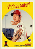 Ohtani, Shohei, Rookie, 1959, Retro, 2018, Topps, Archives, 50, Rookie Of The Year, ROY, MVP, Pitcher, 2-Way, Japan, Japanese, Los Angeles, Angels, Anaheim, Strikeouts, Home Runs, Slugger, RC, Baseball, MLB, Baseball Cards