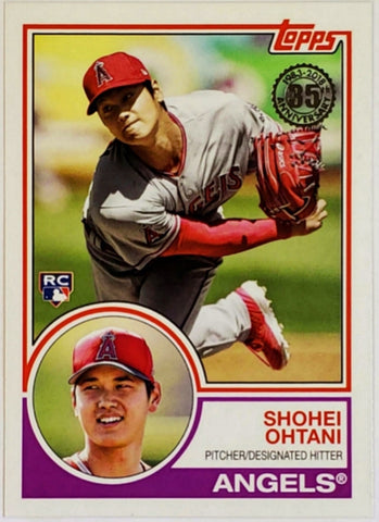 Ohtani, Shohei, Rookie, 1983 Topps, Retro, 35th Anniversary, Insert, 2018, Topps, Update, 83-2, RC, Rookie Of The Year, ROY, MVP, Pitcher, 2-Way, Japan, Japanese, Los Angeles, Angels, Anaheim, Dodgers, WBC, Strikeouts, Home Runs, Slugger, RC, Baseball, MLB, Baseball Cards