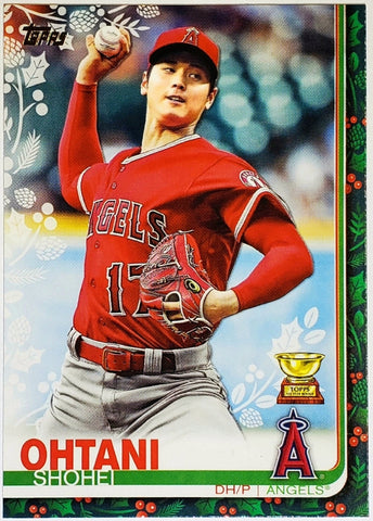 Ohtani, Shohei, Rookie, Cup, Rookie Trophy, All-Star Rookie, Snowflake, Non-Metallic, 2019, Topps, Holiday, HW33, Rookie Of The Year, ROY, MVP, Pitcher, 2-Way, Japan, Japanese, Los Angeles, Angels, Anaheim, Dodgers, World Series, WBC, Memorabilia, Collectibles, Strikeouts, Home Runs, Slugger, RC, Baseball, MLB, Baseball Cards