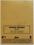 Ohtani, Shohei, Rookie Trophy, Cup, SP, Short Print, Cloth, Sticker, 2019, Topps, Heritage, High Number, High Numbers, 16, Insert, Rookie Of The Year, ROY, MVP, Pitcher, 2-Way, Japan, Japanese, Los Angeles, Angels, Anaheim,  Dodgers, World Series, WBC, Strikeouts, Collectible, Home Runs, Slugger, RC, Baseball, MLB, Baseball Cards