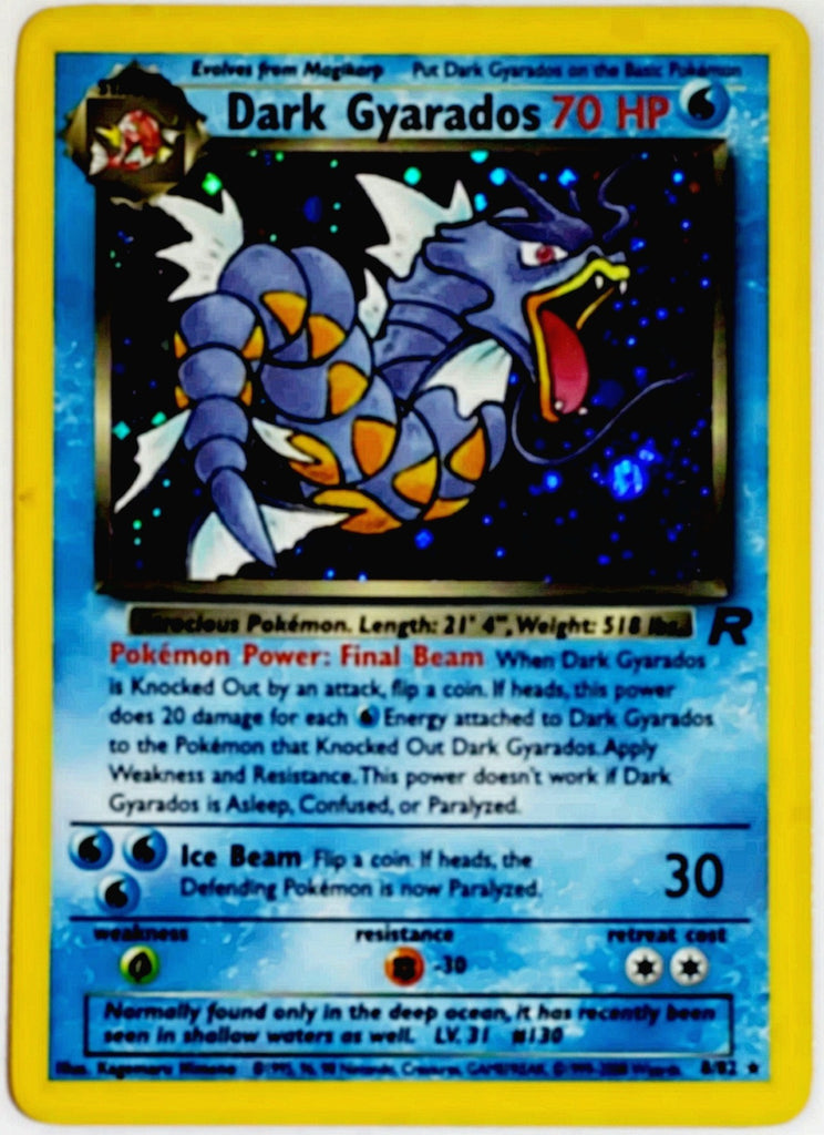 Pokemon Dark Gyarados Holo Rare 8/82 Team Rocket Unlimited, 2000