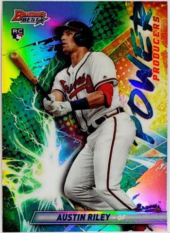 Riley, Austin, Rookie, Refractor, 2019, Bowman's, Bowmans, Bowman, Best, Power Producers, PP-ARI, Topps, RC, All-Star, Silver Slugger, World Series, Champ, Title, 3rd Base, 3rd Baseman, Third Base, Atlanta, Braves, Home Runs, Slugger, RC, Baseball, MLB, Baseball Cards