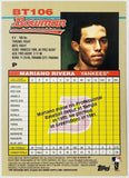 Rivera, Mariano, 1992, Retro, Rookie, 2010, Bowman, Throwback, BT-106, BT106, Topps, HOF, Closer, All-Star, ALCS MVP, Reliever, Relief Pitcher, Saves, World Series, New York, Yankees, Memorabilia, Collectibles, Pitcher, Strikeouts, Ks, Baseball, MLB, RC, Baseball Cards