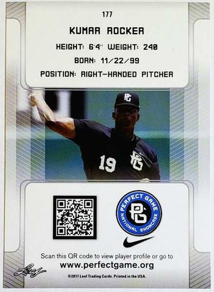 Kumar Coin Game Kumar Rocker Rookie 2017 Leaf Perfect Game #177, Rangers, 1st Round ...
