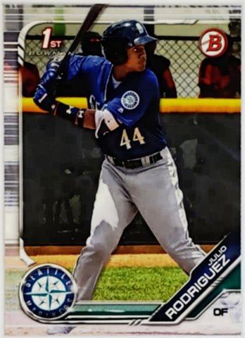 Rodriguez, Julio, Rookie, 1st Bowman, First, JRod, J-Rod, 2019, Bowman, Prospects, BP-33, BP33, Topps, RC, Rookie Of The Year, ROY, All-Star, Home Run Derby, HR Derby, Seattle, Mariners, Home Runs, Slugger, RC, Baseball, MLB, Baseball Cards