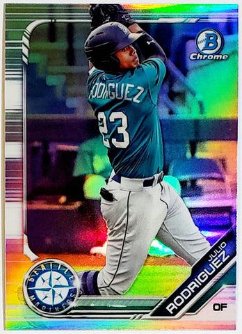 Rodriguez, Julio, Rookie, Refractor, JRod, J-Rod, 2019, Bowman, Chrome, Draft, BDC-60, BDC60, 60, Topps, RC, Rookie Of The Year, ROY, All-Star, Home Run Derby, HR Derby, Seattle, Mariners, Home Runs, Slugger, RC, Baseball, MLB, Baseball Cards