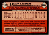 Sanders, Deion, Rookie. Beon, Prime Time, Prime, Dual Sport, 2-Sport, Football, Dallas, Cowboys, Atlanta, Falcons, 1989, Topps, Traded, 110T, 110, RC, Speed, Power, New York, Yankees, Bronx Bombers, Home Runs, Slugger, RC, Baseball, MLB, Baseball Cards