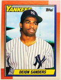 Sanders, Deion, Rookie, Neon, Prime Time, Prime, Dual Sport, 2-Sport, Football, 1990, Topps, 61, RC, Stolen Bases, New York, Yankees, Bronx Bombers, Dallas, Cowboys, Atlanta, Falcons, Collectibles, Home Runs, Slugger, RC, Baseball, MLB, Baseball Cards