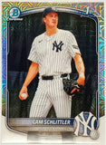 Schlittler, Cam, Rookie, Cameron, 1st Bowman, First, Mojo, Refractor, Mega, Mega Box, Variation, 2025, Bowman, Chrome, Prospects, BCP166, BCP-166, Topps, RC, Prospect, Draft, New York, Yankees, Bronx, Bombers, Memorabilia, Collectibles, Pitcher, Strikeouts, Ks, Baseball, MLB, RC, Baseball Cards