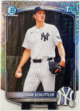 Schlittler, Cam, Rookie, Cameron, 1st Bowman, First, Mojo, Refractor, Mega, Mega Box, Variation, 2025, Bowman, Chrome, Prospects, BCP166, BCP-166, Topps, RC, Prospect, Draft, New York, Yankees, Bronx, Bombers, Memorabilia, Collectibles, Pitcher, Strikeouts, Ks, Baseball, MLB, RC, Baseball Cards