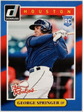 Springer, George, Rookie, Flagship, 2014, Donruss, The Rookies, 32, Panini, RC, Houston, Astros, Toronto, Blue Jays, World Series, Memorabilia, Collectible, Home Runs, Slugger, RC, Baseball, MLB, Baseball Cards