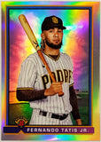 Tatis Jr, Tatis, Fernando, 1991 Bowman, Retro, Refractor, 2021, Bowman, Chrome, 91B-FT, Topps, El Nino, All-Star, ASG, Stolen Bases, San Diego, Padres, Home Runs, Slugger, RC, Baseball, MLB, Baseball Cards