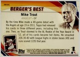 Trout, Mike, Rookie, Retro, 2011, Gold Letters, 2016, Topps BB-60, Berger's Best, Berger, Bergers, Insert, RC, ROY, MVP, All-Star, Silver Slugger, On Base Percentage, Gold Glove, OBP, OPS, WAR, Stolen Bases, Steals, Los Angeles, Angels, Anaheim, Home Runs, Slugger, RC, Baseball, MLB, Baseball Cards