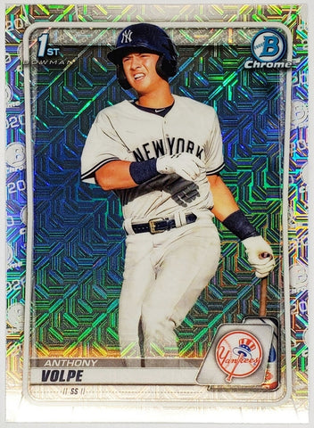 Volpe, Anthony, Rookie, 1st Bowman, First, Mojo, Refractor, Mega, Mega Box, Variation, 2020, Bowman, Chrome, Prospects, BCP139, BCP-139, Topps, RC, Prospect, New York, Yankees, Bronx, Bombers, Memorabilia, Collectibles, Home Runs, Slugger, RC, Collectible, Baseball, MLB, Baseball Cards
