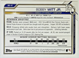 Witt, Jr, Bobby, Rookie, 1st Edition, Blue, Sky Blue, Foil, Refractor, 2021, Bowman, Draft, BD-47, BD47, Prospect, Topps, RC, 1st Round, First Round, Pick, Overall, Kansas City, Royals, Stolen Bases, Home Runs, Slugger, RC, Baseball, MLB, Baseball Cards