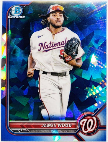 Wood, James, Rookie, Blue, Sapphire, Refractor, Variation, 2022, Bowman, Chrome, Draft, BDC-171, BDC171, Topps, RC, Prospect, Washington, Nationals, Stolen Bases, Memorabilia, Collectibles, Home Runs, Slugger, RC, Baseball, MLB, Baseball Cards