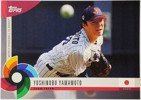 Yamamoto, Yoshinobu, Rookie, Yoshi, 2023, Topps, World Baseball Classic, Global Stars, 27, RC, Japan, Japanese, World Baseball Classic, WBC, Team Japan, World Series, Pitcher, Los Angeles, Dodgers, Memorabilia, Collectibles, Pitcher, Strikeouts, Ks, Baseball, MLB, RC, Baseball Cards