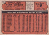 1972 Topps #299 Hank Aaron, EX, CardboardandCoins.com