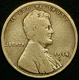 1914, Lincoln, Wheat, Cent, Coin, Penny, 1914-P, Philadelphia, Mint, P, Detail, Lines, Early, World War I Era, WWI, Low Mintage, Semi, Key Date, Mintmark, Copper, Wheatie, Wheat Ears, Detail, Wheat Back, Vintage, Rare, Metal, Antique, Collectible, Memorabilia, Invest, Hobby, Coins