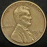 1938-S, Lincoln, Wheat, Cent, Coin, Penny, 1938, San Francsico, Mint, S, Pre WWI Era, WWII, Low Mintage, Semi, Key Date, Mintmark, Copper, Wheatie, Wheat Ears, Detail, Wheat Back, Vintage, Rare, Metal, Antique, Collectible, Memorabilia, Invest, Hobby, Coins