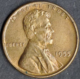 1955, Lincoln, Wheat, Cent, Coin, Penny, 1955-P, Philadelphia, Mint, P, Detail, Lines, Shiny, Low Mintage, Semi, Key Date, Mintmark, Copper, Wheatie, Wheat Ears, Detail, Wheat Back, Vintage, Rare, Metal, Antique, Collectible, Memorabilia, Invest, Hobby, Coins