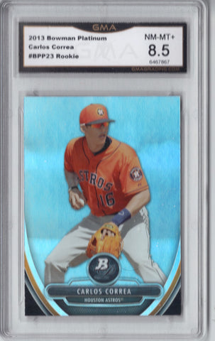 2013 Bowman Platinum Prospect #BPP23 Carlos Correa Rookie, Graded 8.5 NM-MT+, CardboardandCoins.com