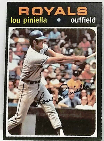 1971 Topps #35 Lou Piniella, Outfield, Kansas City Royals, EX+, Nice card!, CardboardandCoins.com