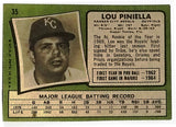 1971 Topps #35 Lou Piniella, Outfield, Kansas City Royals, EX+, Nice card!, CardboardandCoins.com