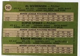 RARE 1971 Topps #747 Short-Print (SP) High #NL Rookie Star Pitchers (Severinson, Spinks, Moore) EX+, CardboardandCoins.com
