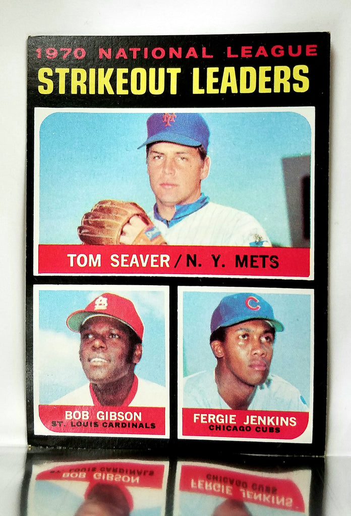 NL Strikeout Leaders 1970 Seaver, Gibson, Jenkins 1971 Topps #72