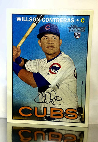 2016 Topps Heritage #505 Willson Contreras ROOKIE CARD, High Number, High #, Cubs, World Series, CardboardandCoins.com
