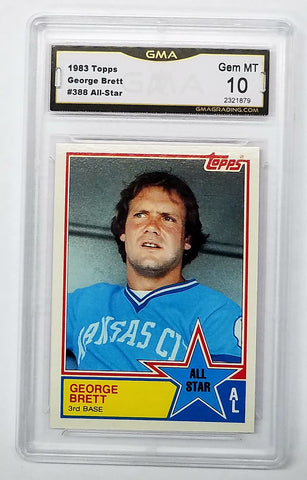 1983 Topps #388 George Brett All-Star, Graded 10 GEM MINT, Kansas City Royals, HOF, CardboardandCoins.com